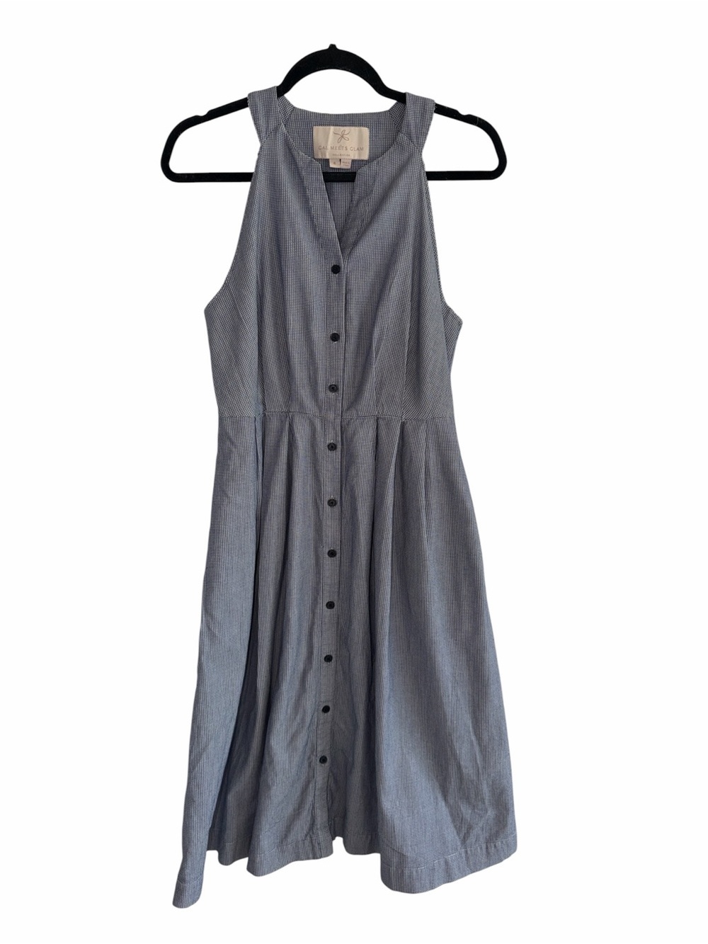 Gal Meets Glam Gingham Button-Front Sleeveless Midi Dress size 4 - Picture 2 of 10